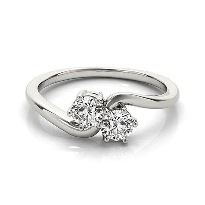 Two-stone diamond ring in 14k white gold with two round diamonds 0.50 cttw on Tampa Home & Garden Store