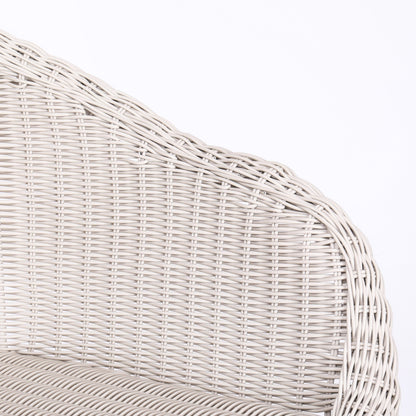 Ladd Outdoor Metal Wicker Barstool set of 2 in light gray wicker on Tampa Home & Garden Store