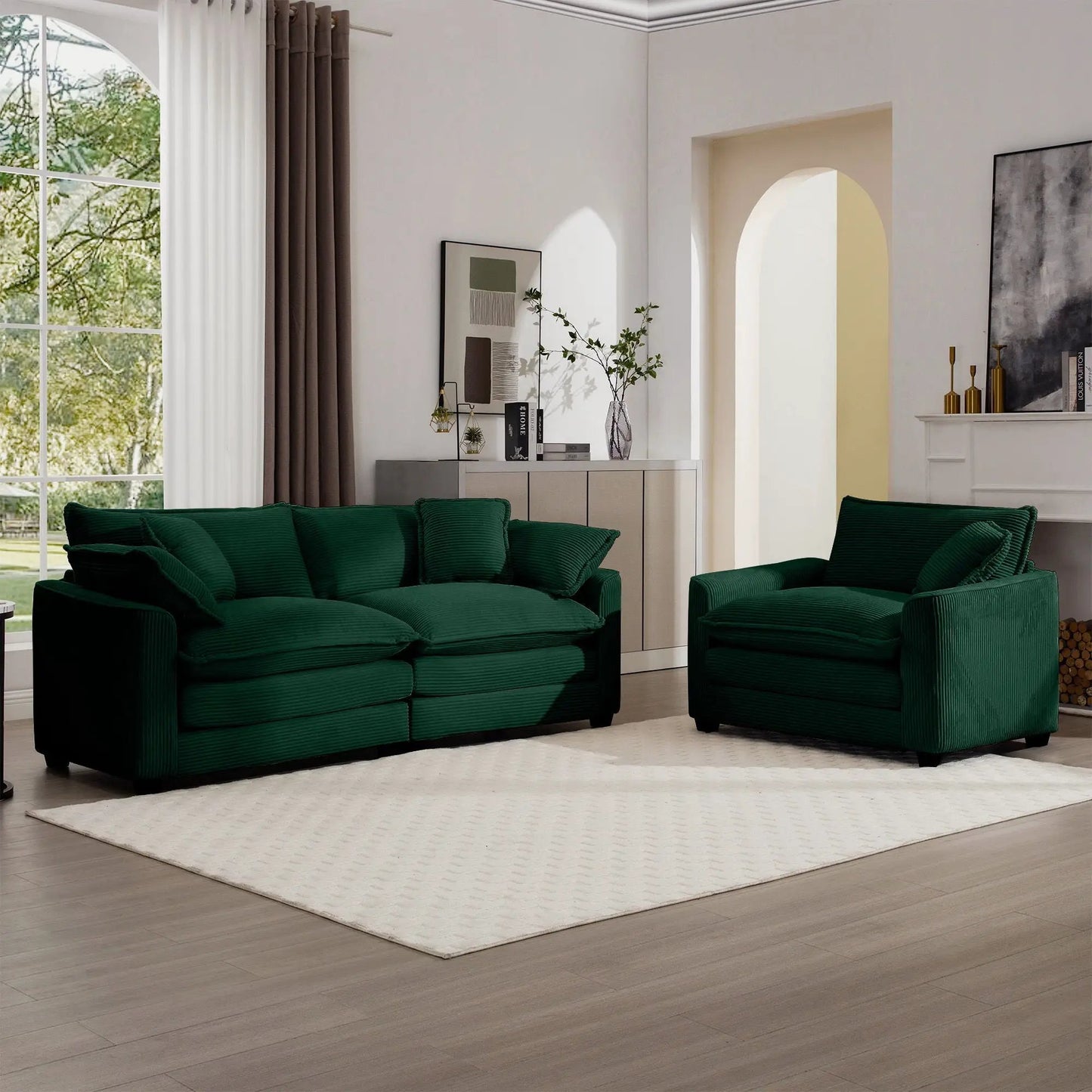 Elegant Sectional Sofa Set with Deep Seats