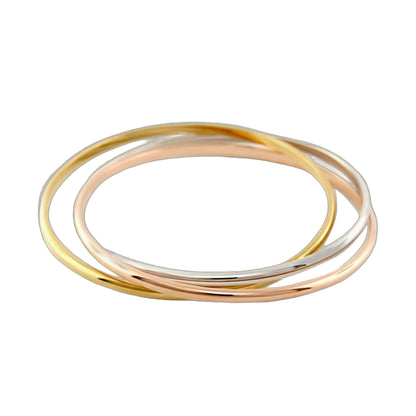 Socialite Rolling Bangle by Lauren G Adams, set of slim gold and rose-gold tone bracelets on Tampa Home & Garden Store