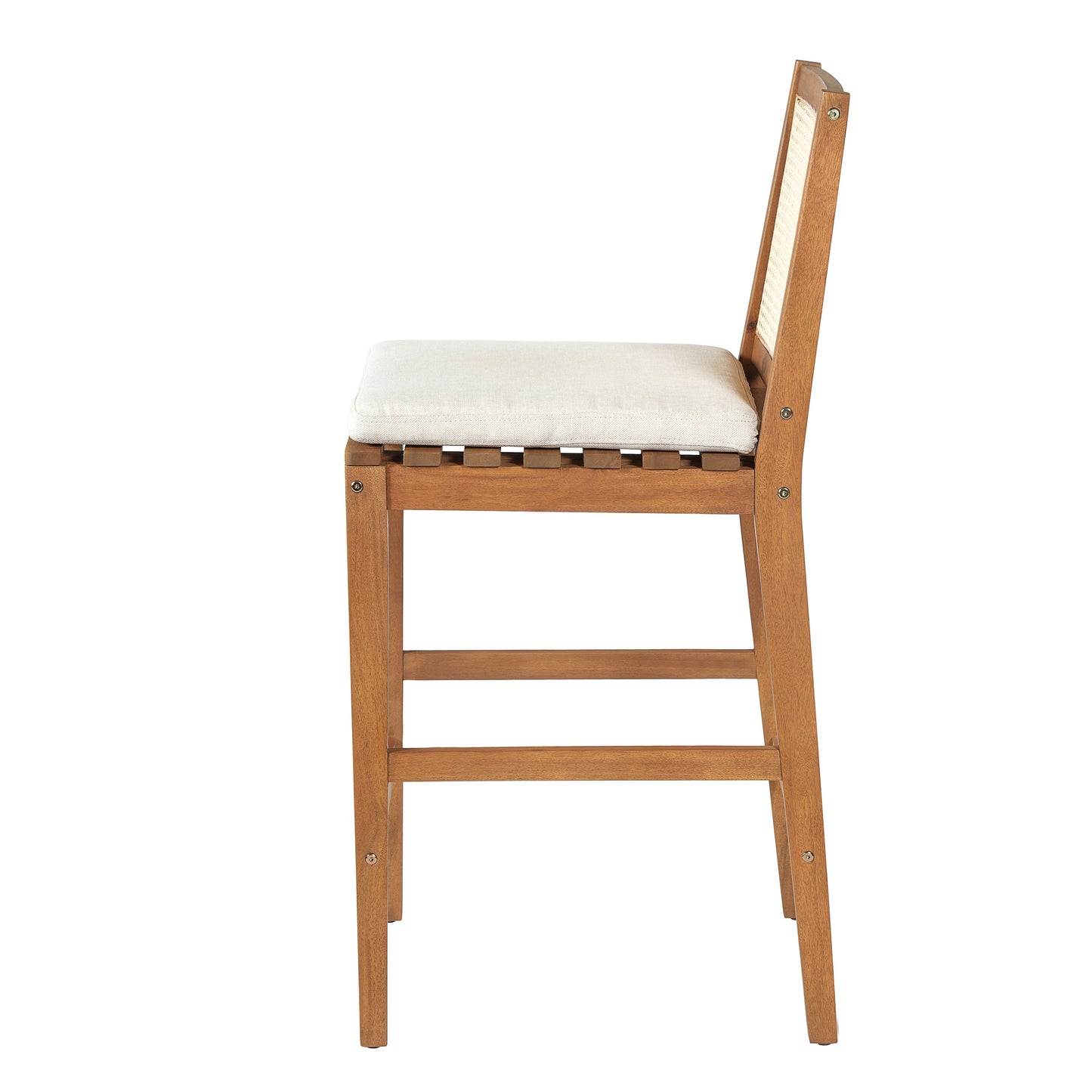 Kirkby Acacia Wood Outdoor Barstool with Cushion