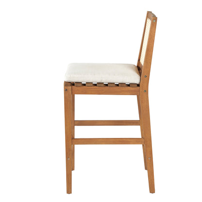 Kirkby Acacia Wood Outdoor Barstool with Cushion