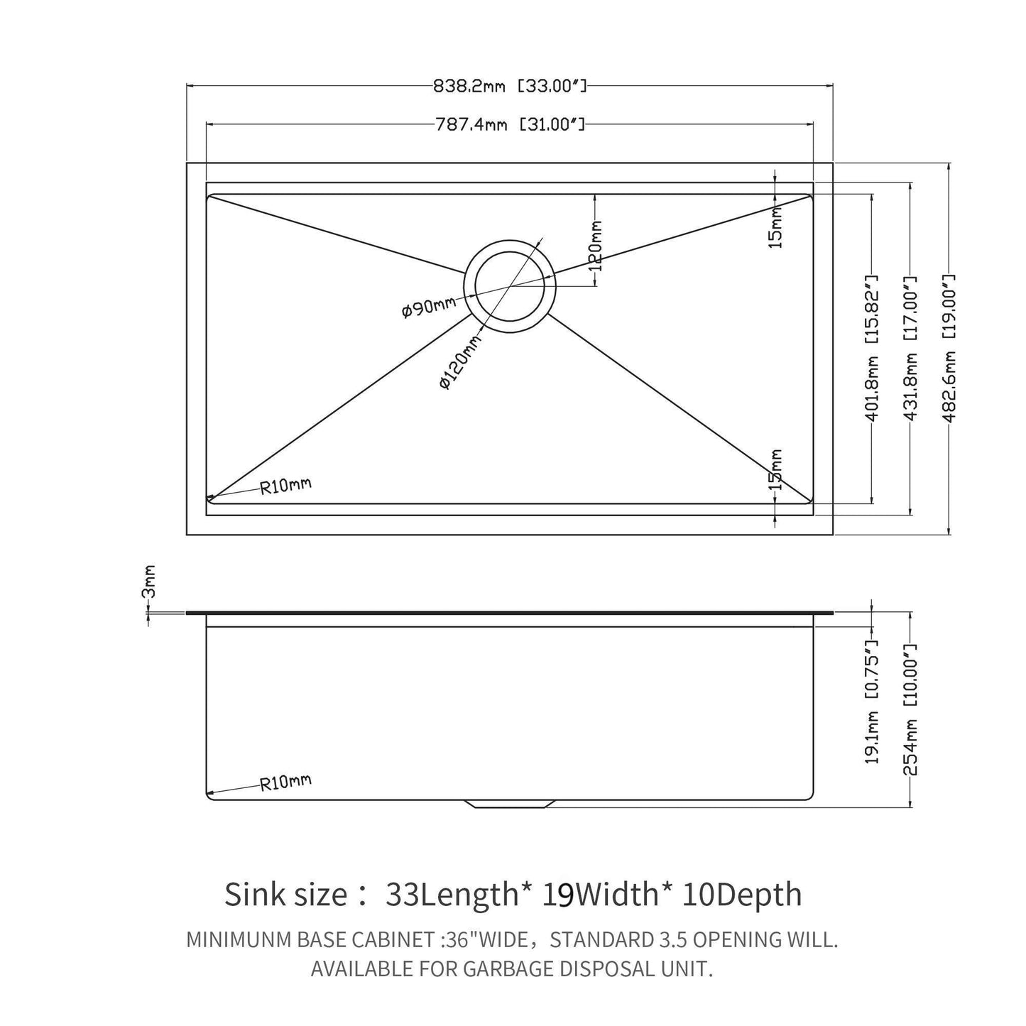 Single Bowl Workstation Sink with Stainless Steel