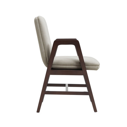 Stella Cream Armchair with Beech Wood and Cushion
