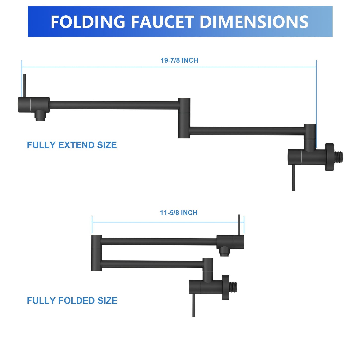 Modern Folding Wall Mount Pot Filler Faucet