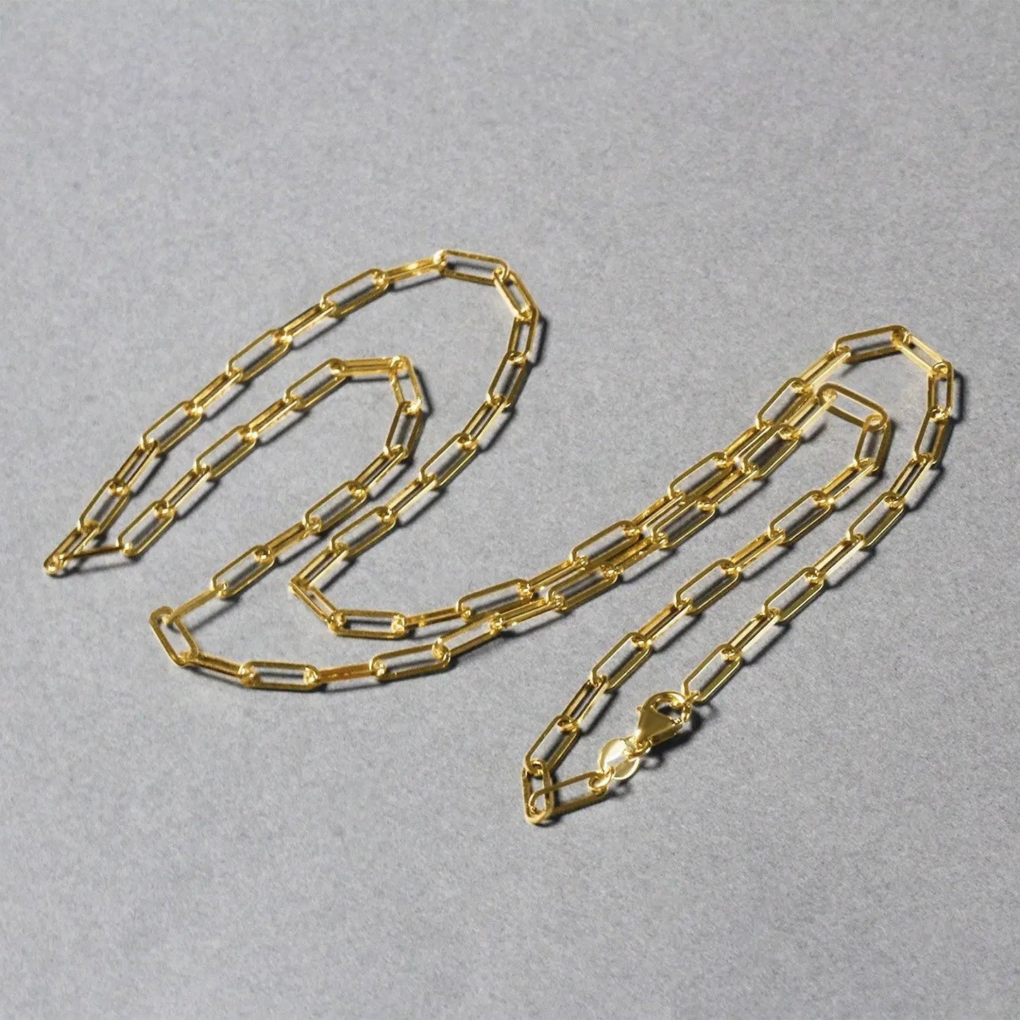 14K yellow gold paperclip chain necklace 2.5mm with two chains and lobster clasp on Tampa Home & Garden Store