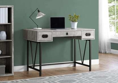 HouseOfZazla computer desk, gray wood finish, storage drawers, transitional style on Tampa Home & Garden Store