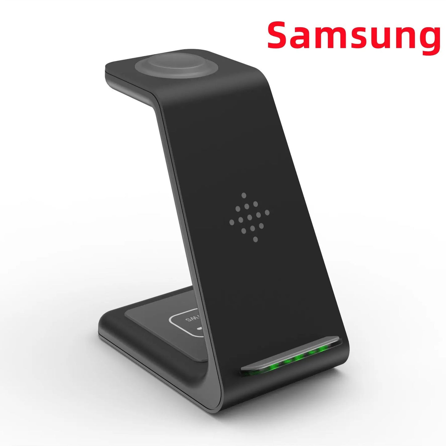 3 in 1 fast charging wireless stand for phone, black, LED indicator, Samsung logo visible on Tampa Home & Garden Store