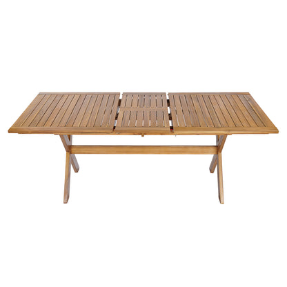 7 Piece Acacia Wood Outdoor Dining Set And Chairs