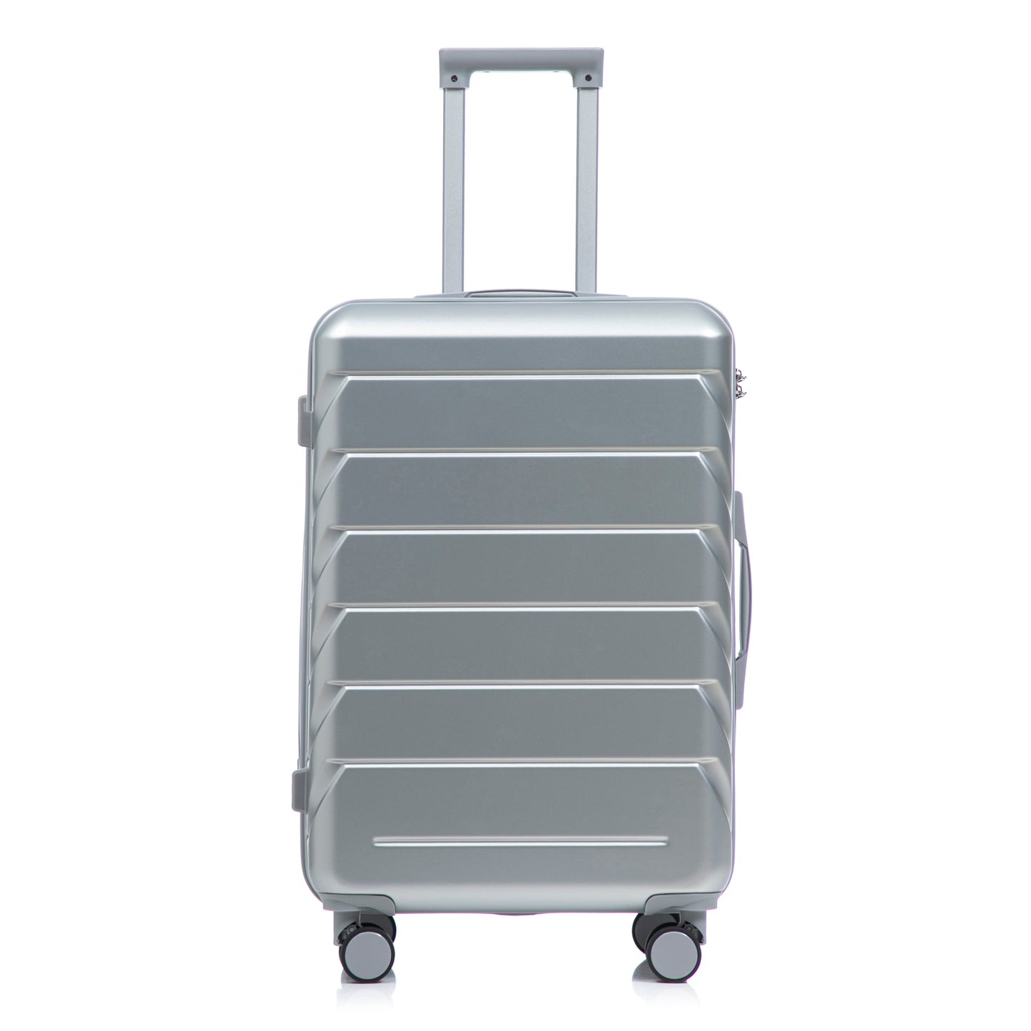 HouseOfZazla ABS spinner luggage silver hard-shell case with extended handle and four wheels on Tampa Home & Garden Store