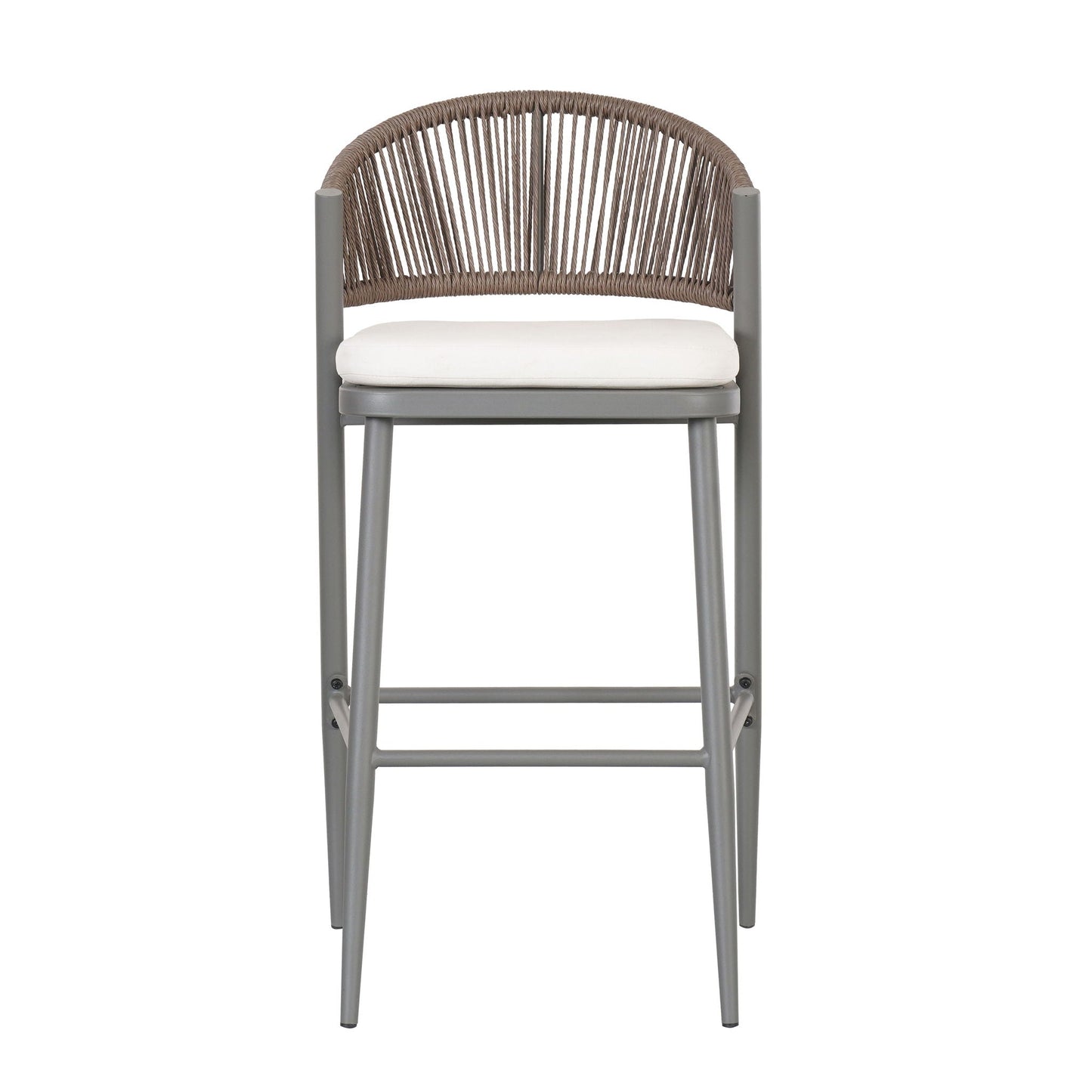 Outdoor Bar Stools With Scallop Cushion And Frame