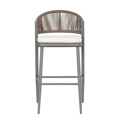 Outdoor Bar Stools With Scallop Cushion And Frame