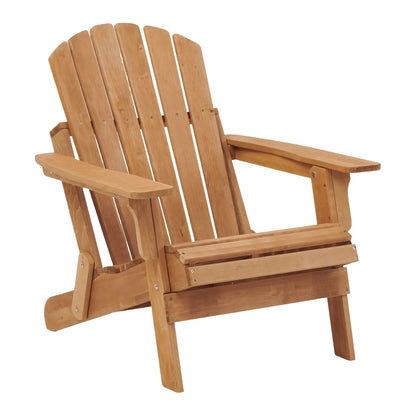 Oversized outdoor folding Adirondack chair in natural wood finish on Tampa Home & Garden Store