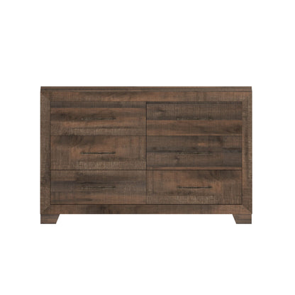 6-drawer wooden dresser in brown with metal bar pulls and beveled top by HouseOfZazla on Tampa Home & Garden Store
