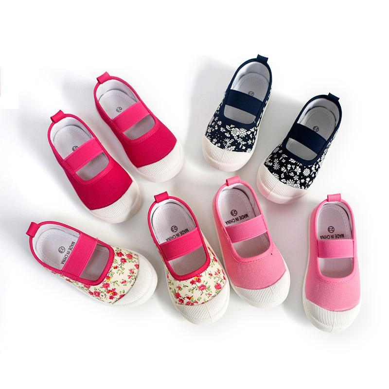 Stevvex baby girl canvas sneakers set in pink solid, pink floral and navy floral prints, 9 pairs on Tampa Home & Garden Store