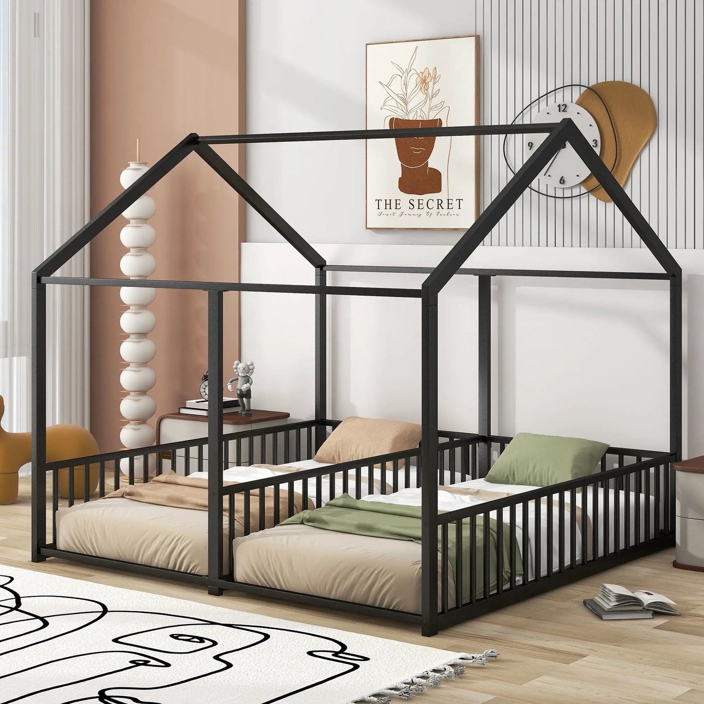 House Platform Beds For Two With Guardrails