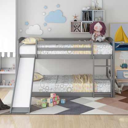 Durable gray bunk bed with convertible slide and ladder HouseOfZazla bunk beds on Tampa Home & Garden Store