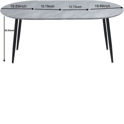 Extendable Dining Table with Durable Metal Legs