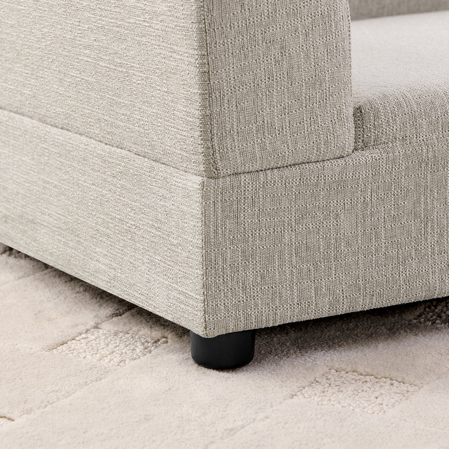 Comfortable oversized pet sofa beige textured fabric with black leg HouseOfZazla on Tampa Home & Garden Store