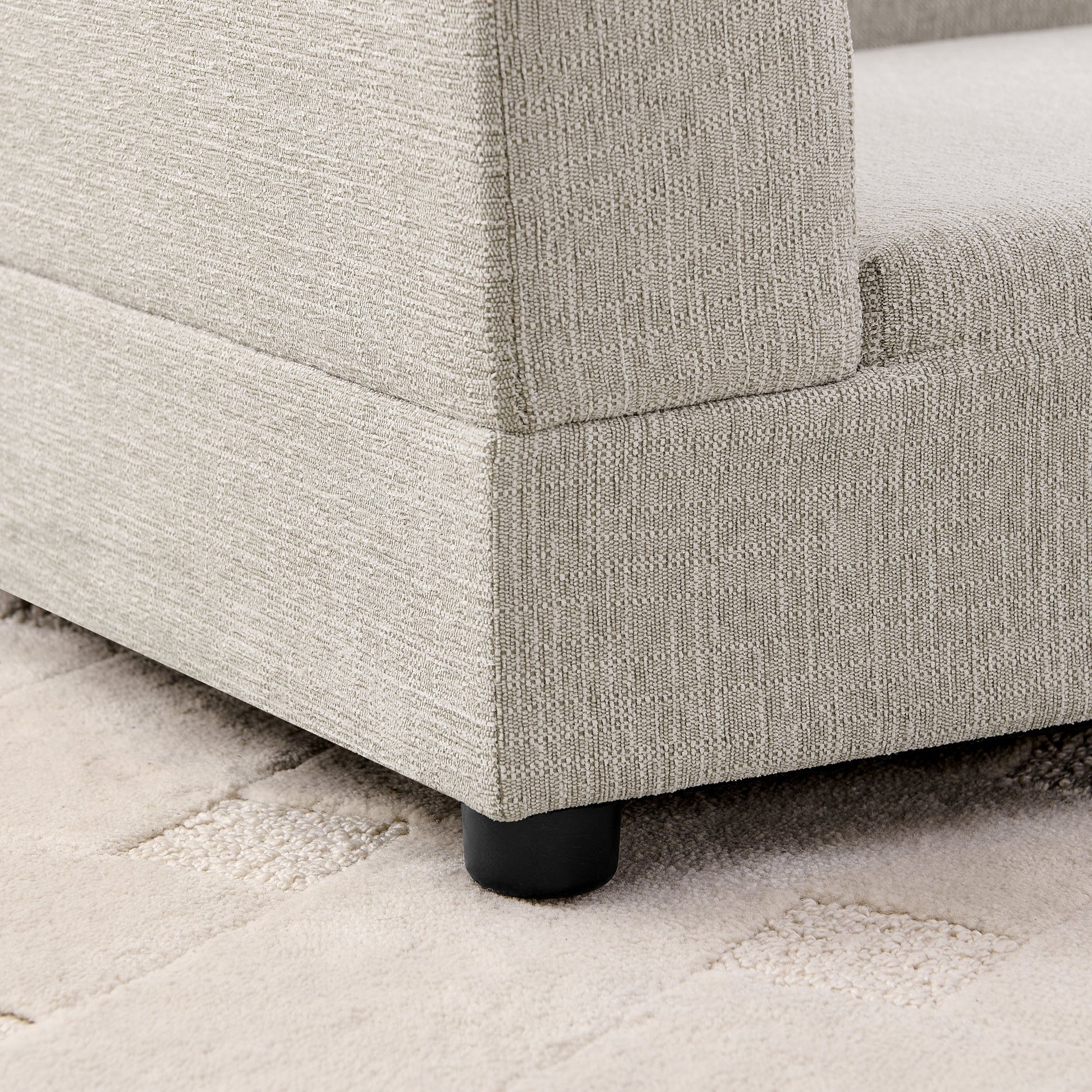 Comfortable oversized pet sofa beige textured fabric with black leg HouseOfZazla on Tampa Home & Garden Store