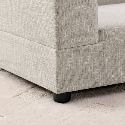 Comfortable oversized pet sofa beige textured fabric with black leg HouseOfZazla on Tampa Home & Garden Store
