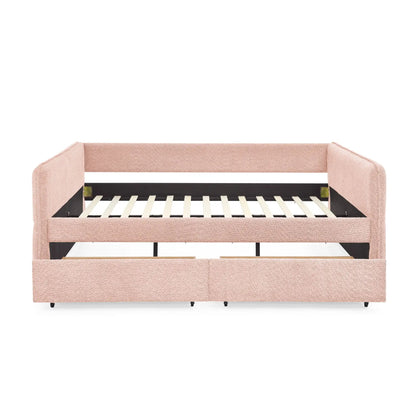 Upholstered daybed with 2 drawers in blush pink fabric Unique Piece Furniture on Tampa Home & Garden Store