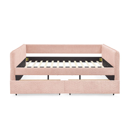 Upholstered Daybed and Two Foam Storage Drawers