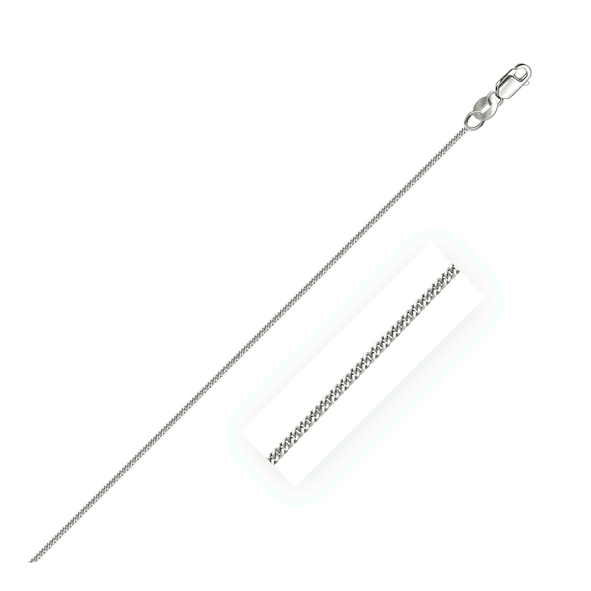 14k white gold gourmette chain necklace 1.0mm with lobster clasp by Bids.com on Tampa Home & Garden Store