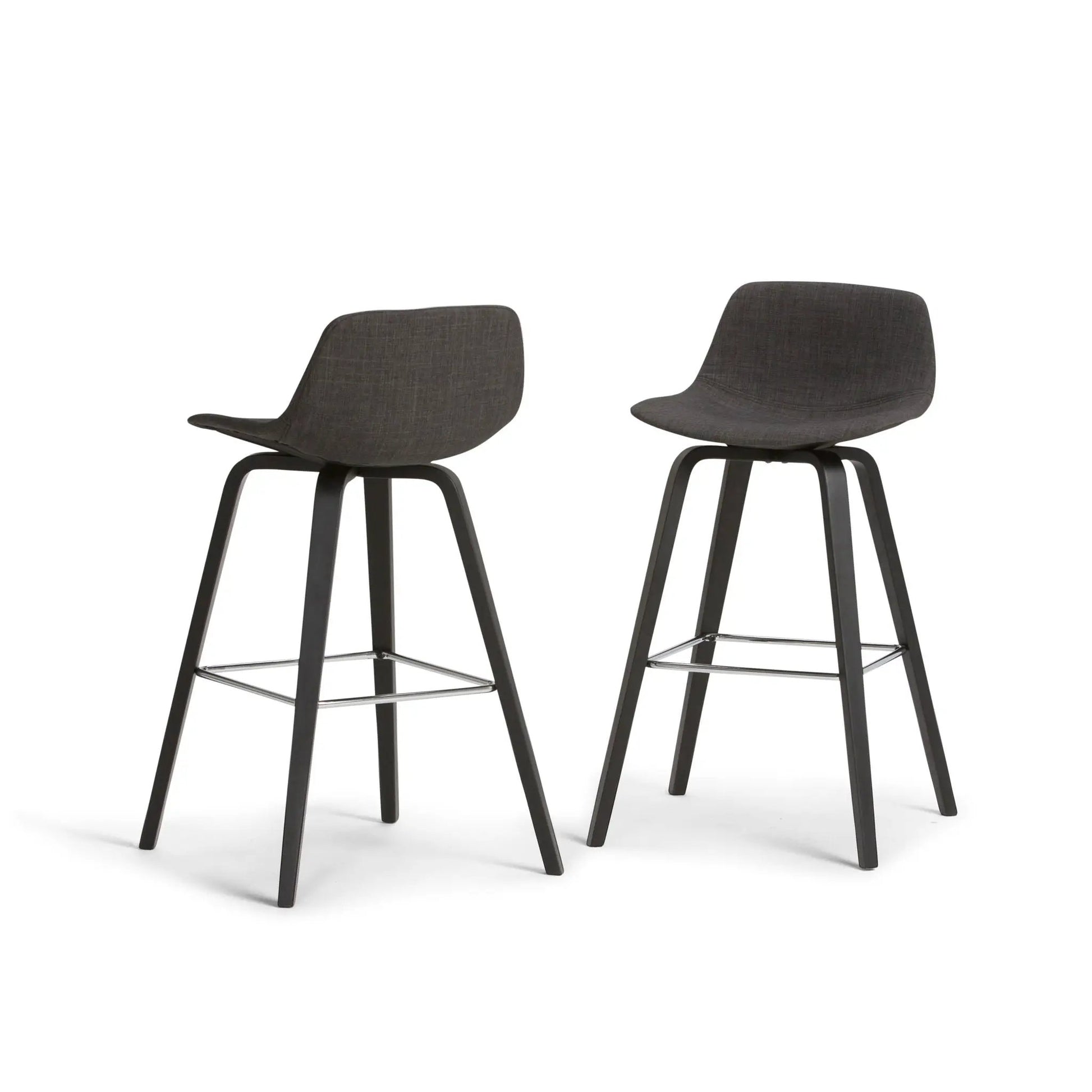 Randolph Bentwood counter-height stool set of 2 with charcoal seats and black metal legs on Tampa Home & Garden Store