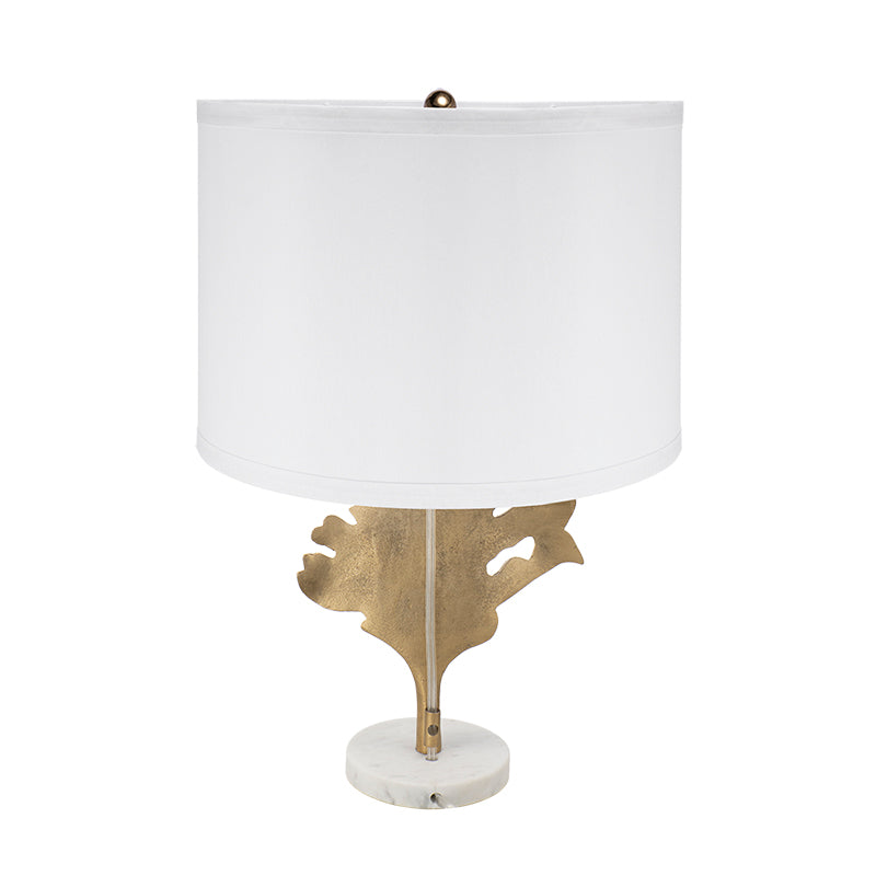 D13x22.2 Table Lamp with white shade and gold leaf stem by HouseOfZazla on Tampa Home & Garden Store