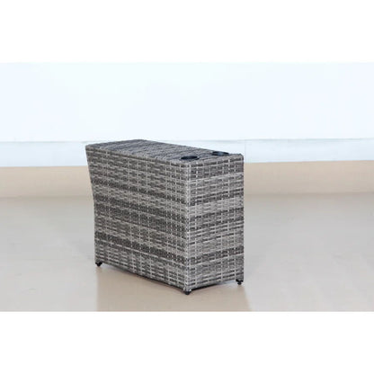 Shick Outdoor Side Table and Gray Cushion