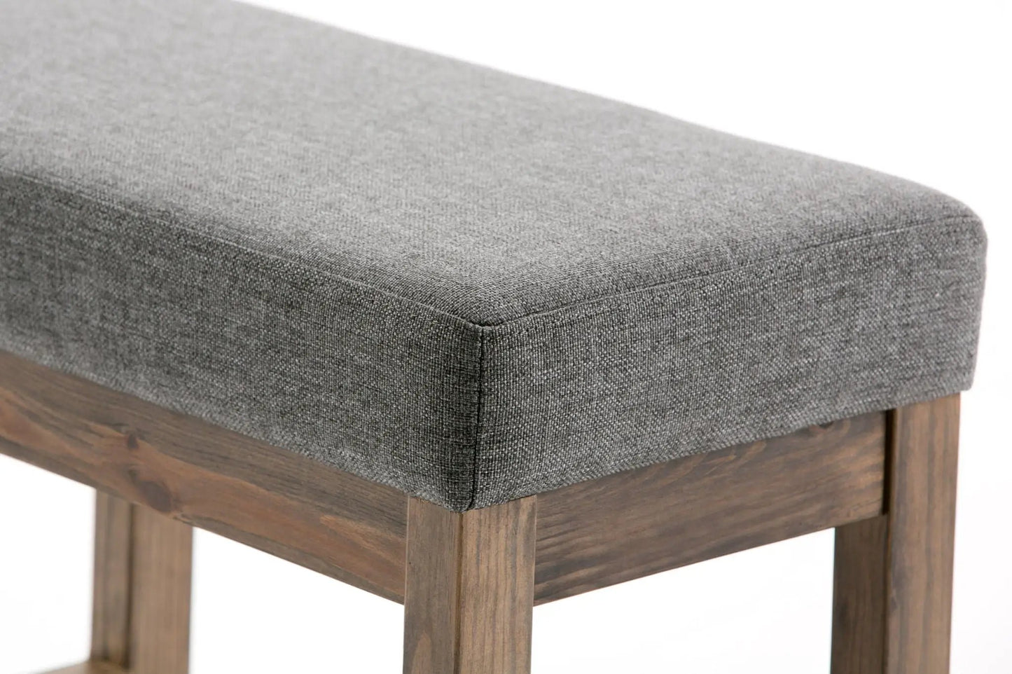 Milltown Upholstered Ottoman Bench With Driftwood