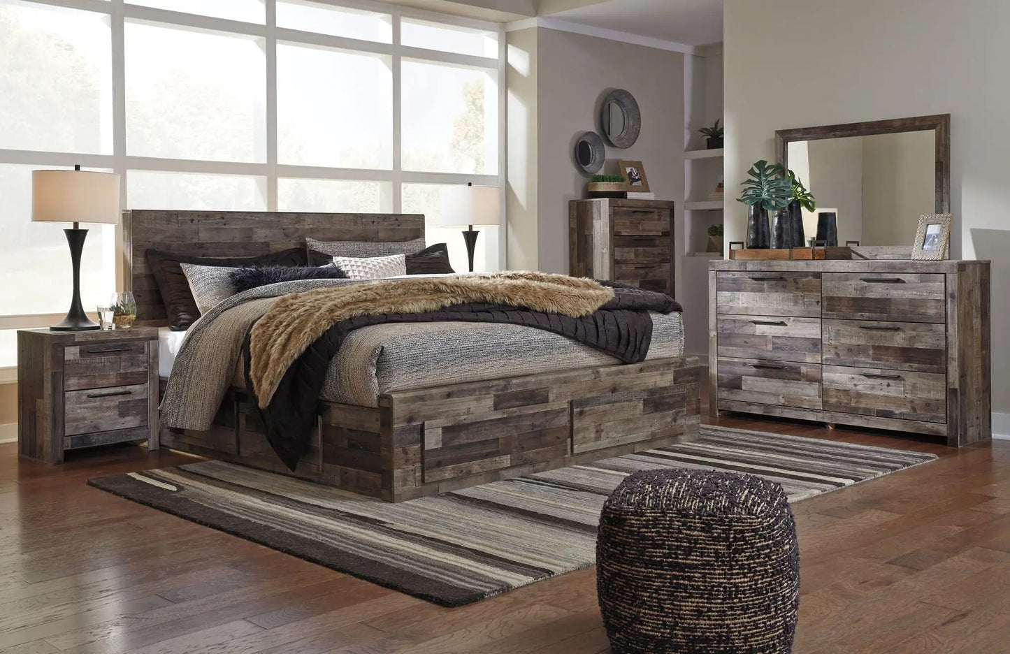 Derekson Panel Bedroom Set with Butcher Block