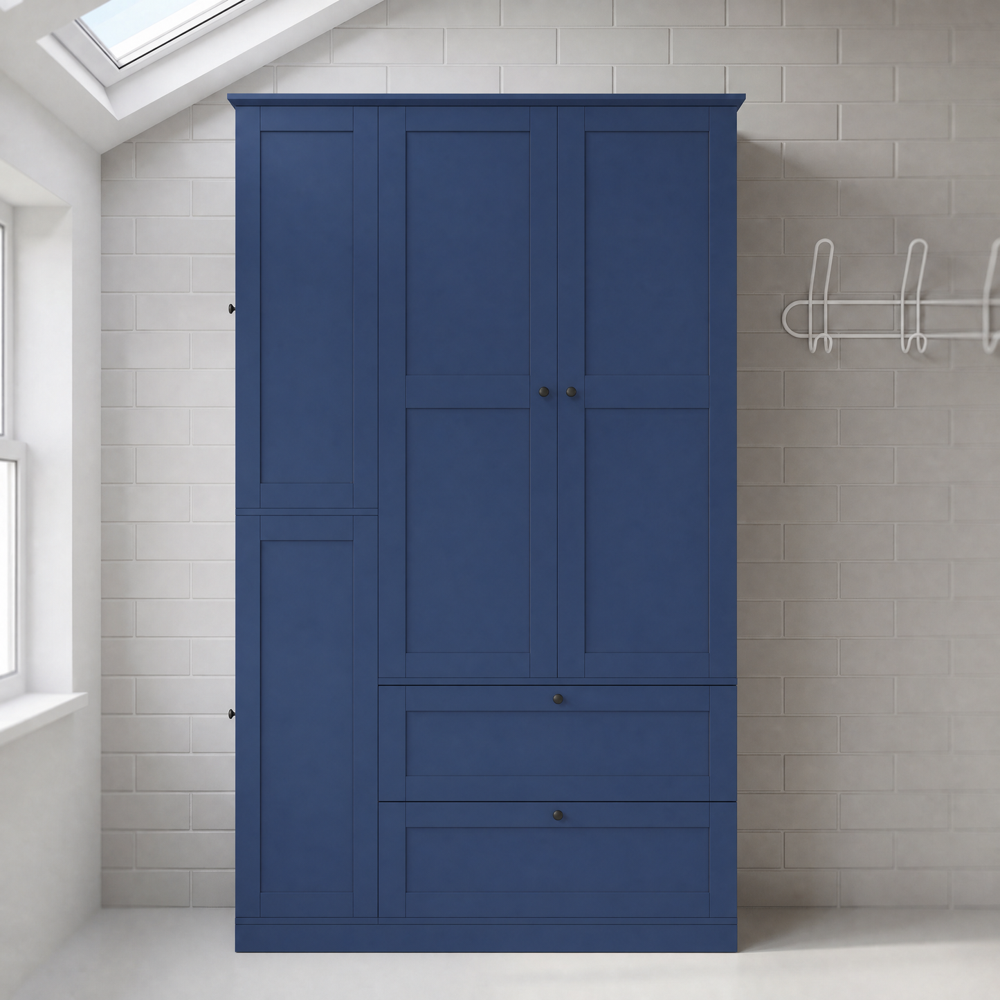 TOPMAX 73.6in blue farmhouse kitchen pantry cabinet with 8 shelves and doors HouseOfZazla on Tampa Home & Garden Store