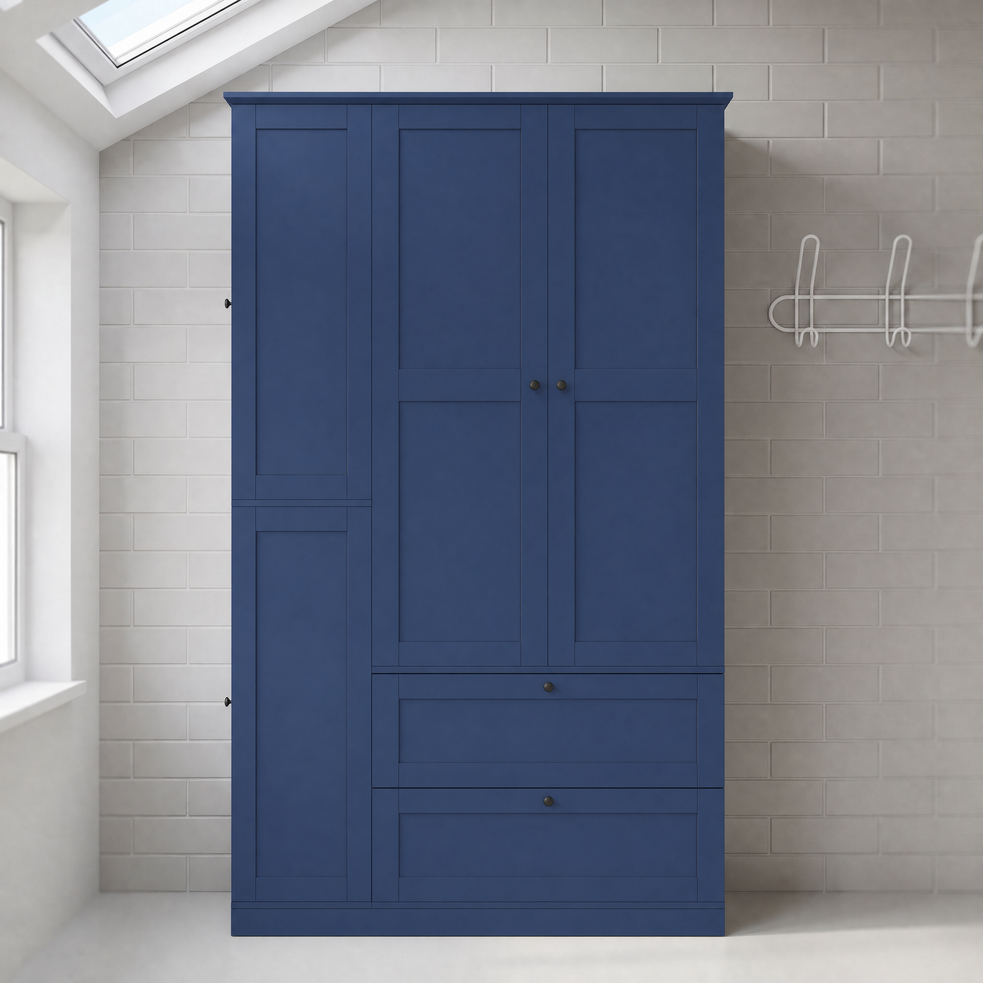 TOPMAX 73.6in blue farmhouse kitchen pantry cabinet with 8 shelves and doors HouseOfZazla on Tampa Home & Garden Store