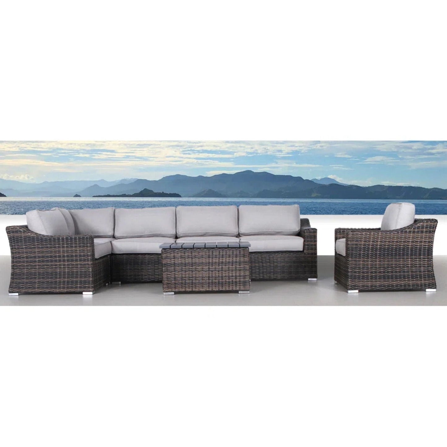 Durable Aluminum Wicker Sofa and Cushions