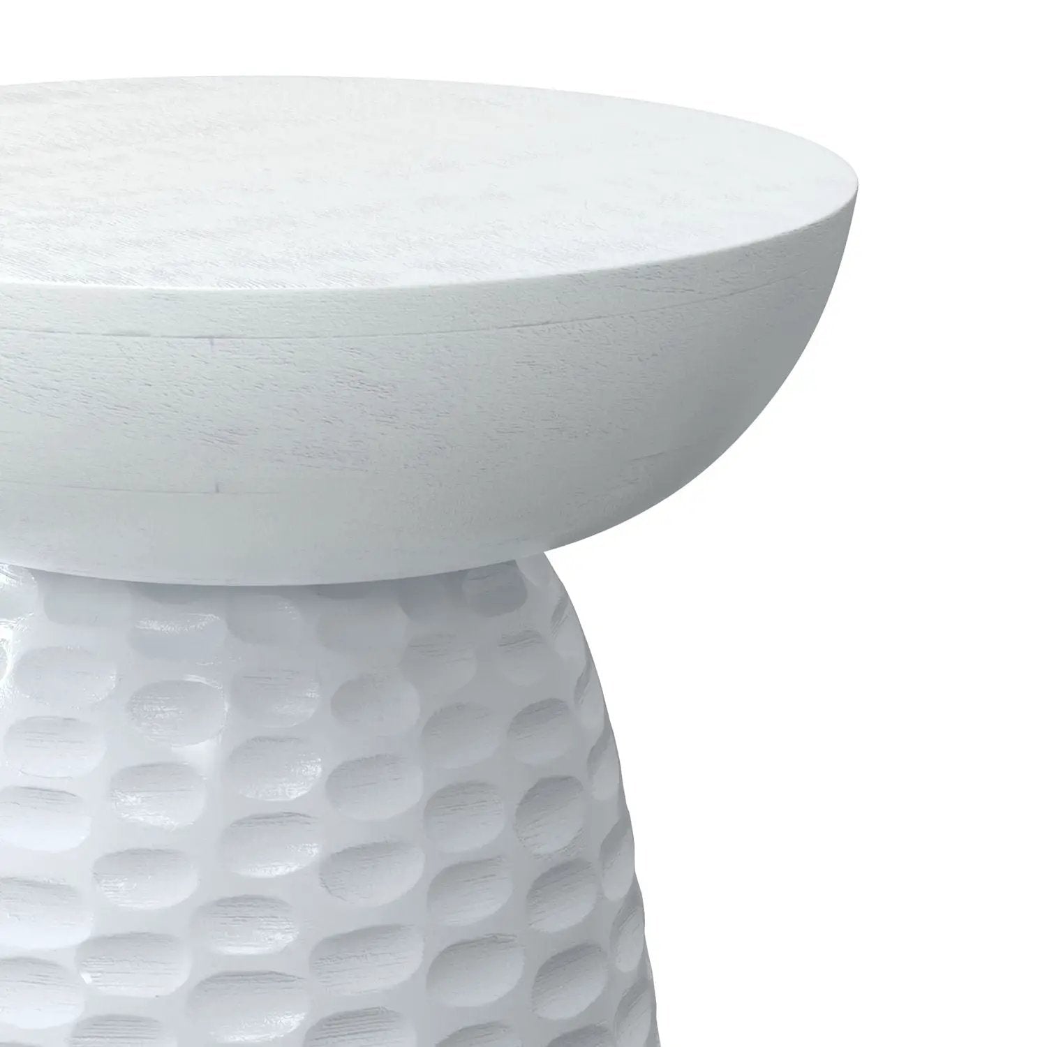 Boyd Handcrafted Accent Table white top with sculpted textured base Unique Piece Furniture on Tampa Home & Garden Store