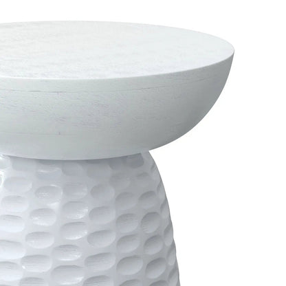 Boyd Handcrafted Accent Table white top with sculpted textured base Unique Piece Furniture on Tampa Home & Garden Store