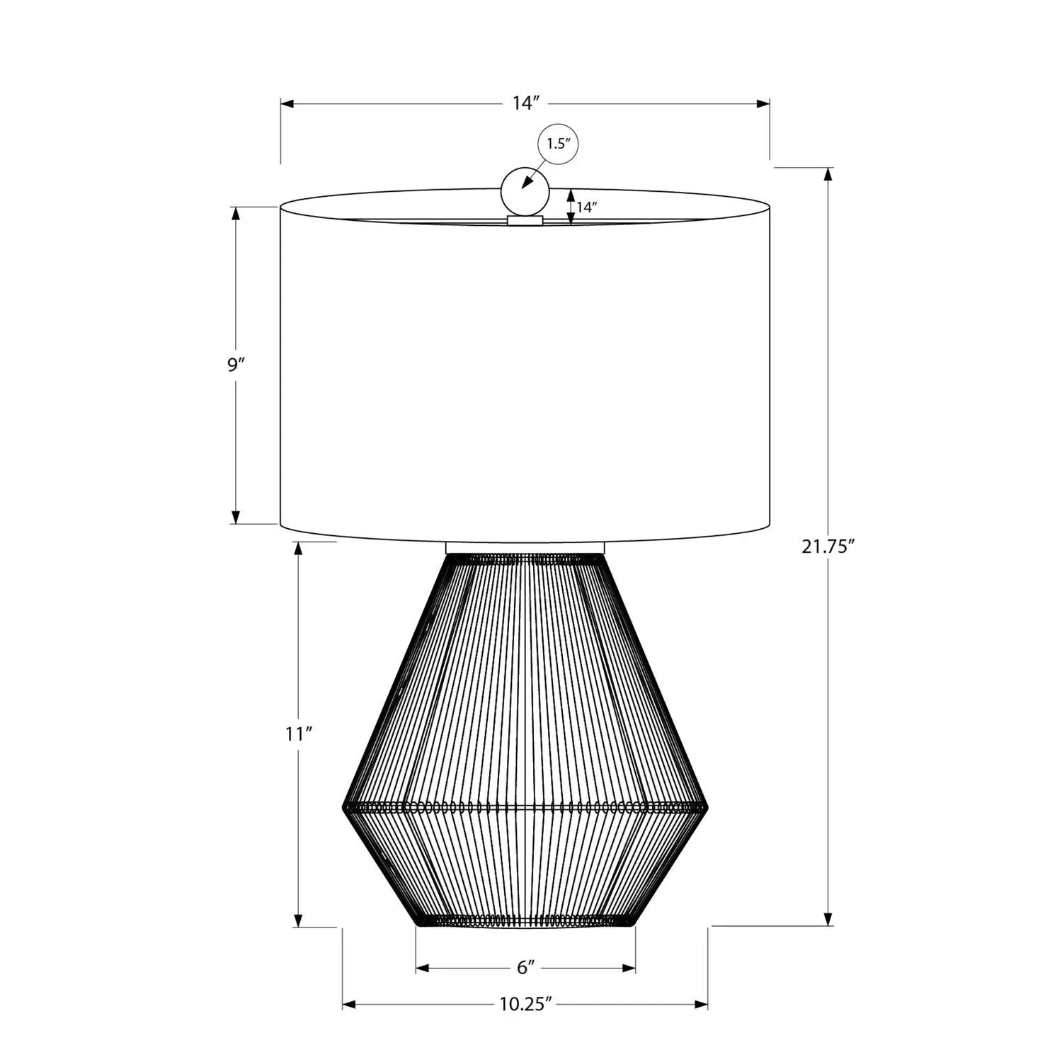Table lamp brown rope resin with geometric wireframe base by Unique Piece Furniture on Tampa Home & Garden Store