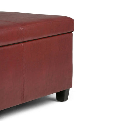 Avalon Storage Ottoman Bench red leather with black tapered leg by Unique Piece Furniture on Tampa Home & Garden Store