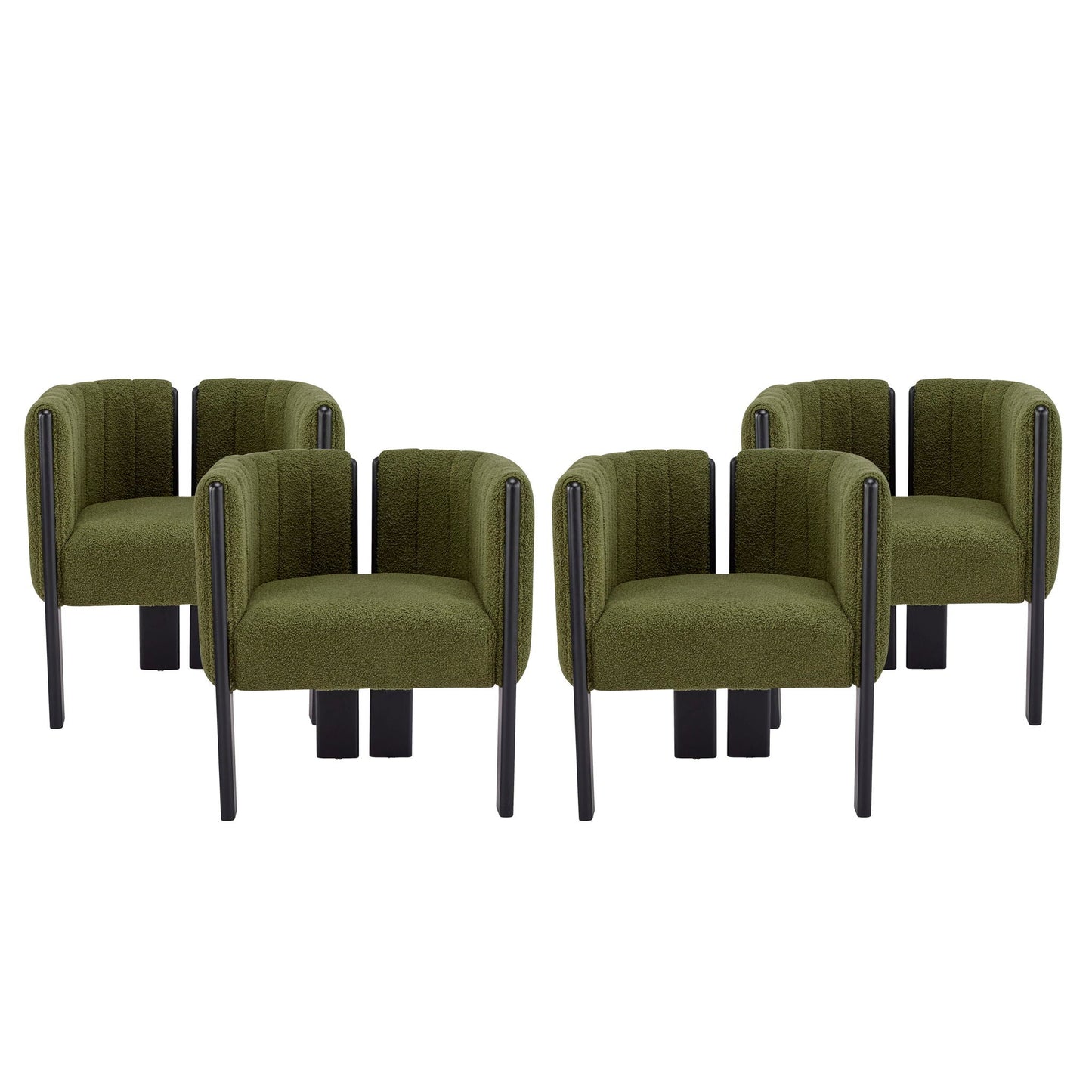 Comfort Stylish Seating Dining Chair Set olive green chairs with black legs HouseOfZazla on Tampa Home & Garden Store