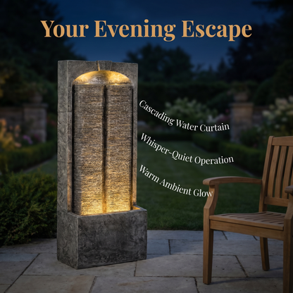 Cascading Led Outdoor Water Fountain For a Patio