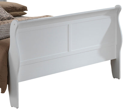 Panel Sleigh Bed white finish with curved footboard and paneled sides by HouseOfZazla on Tampa Home & Garden Store