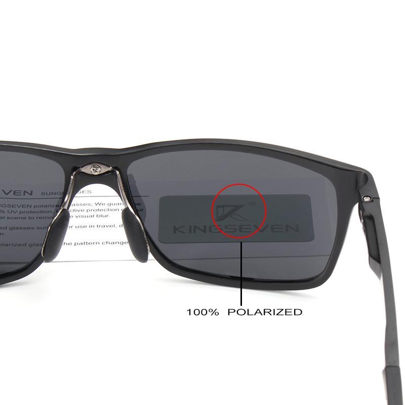 Stevvex black aluminium polarized sunglasses for men with grey lenses, KingSeven on Tampa Home & Garden Store