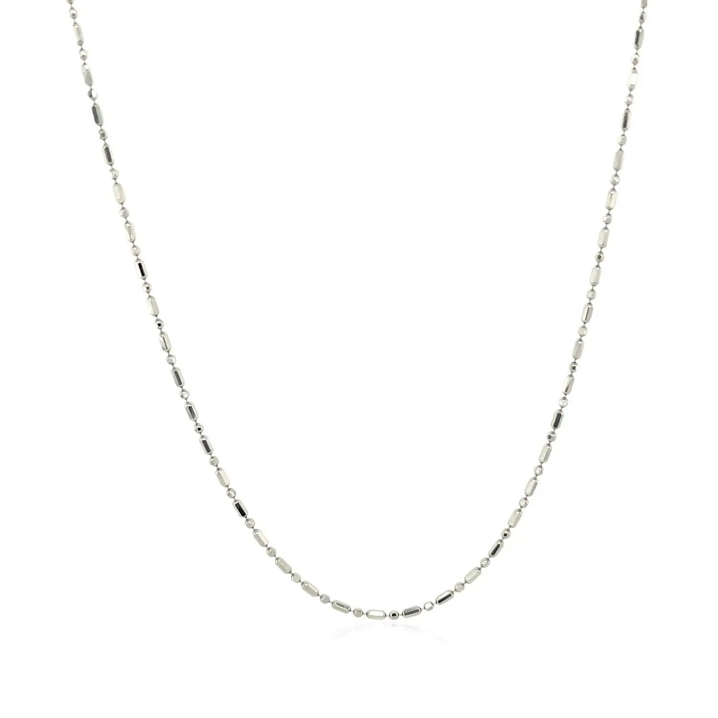 14k white gold diamond-cut bead chain necklace 1.0mm by Bids.com on Tampa Home & Garden Store