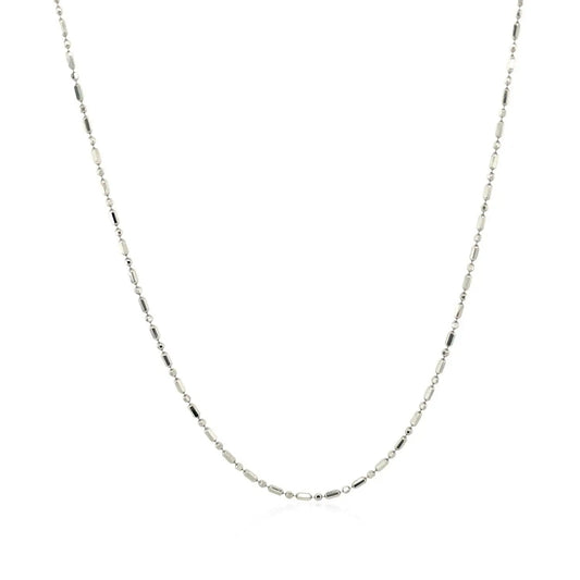 14k white gold diamond-cut bead chain necklace 1.0mm by Bids.com on Tampa Home & Garden Store