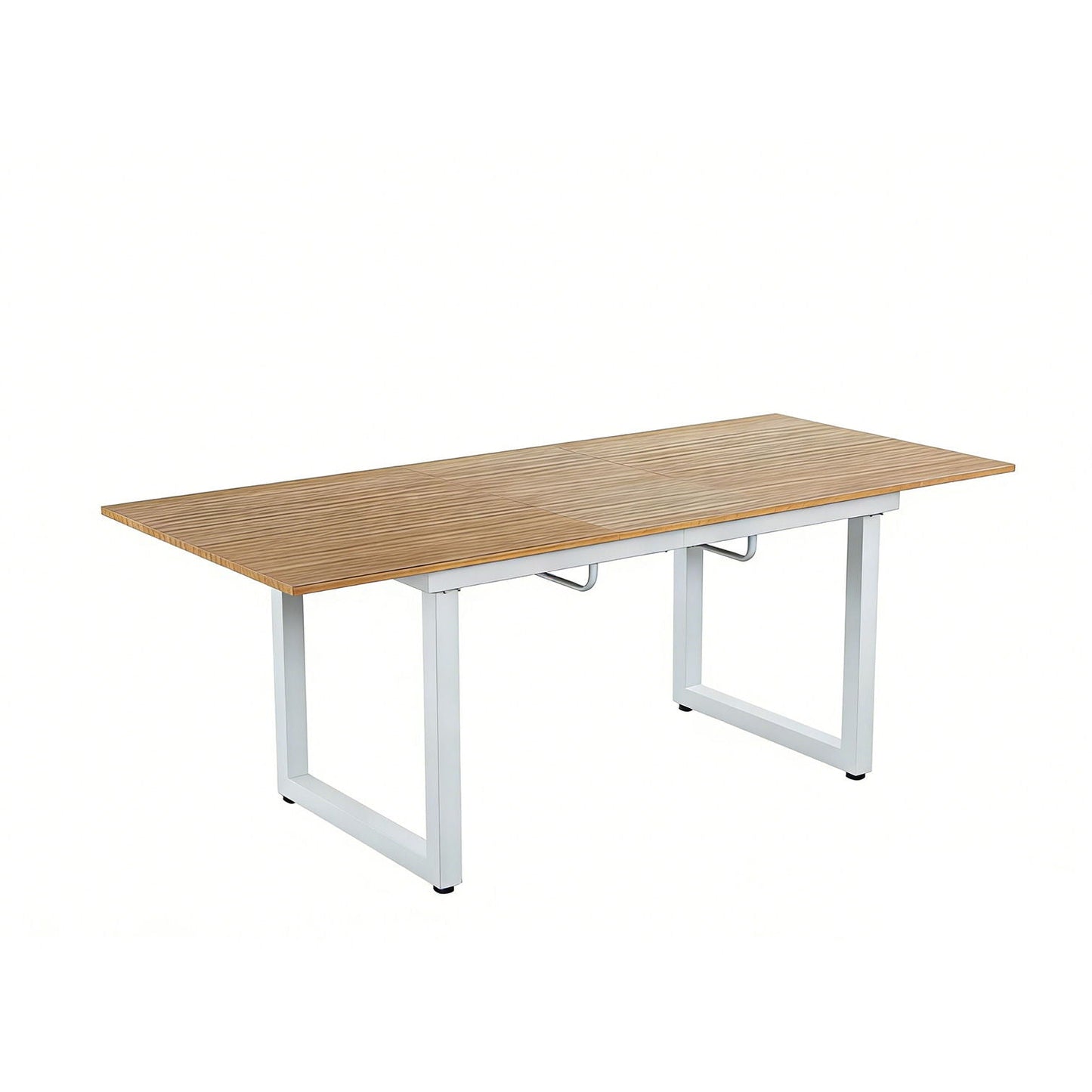 Square extendable dining table with metal legs by HouseOfZazla, light oak top on Tampa Home & Garden Store