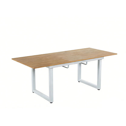 Square extendable dining table with metal legs by HouseOfZazla, light oak top on Tampa Home & Garden Store