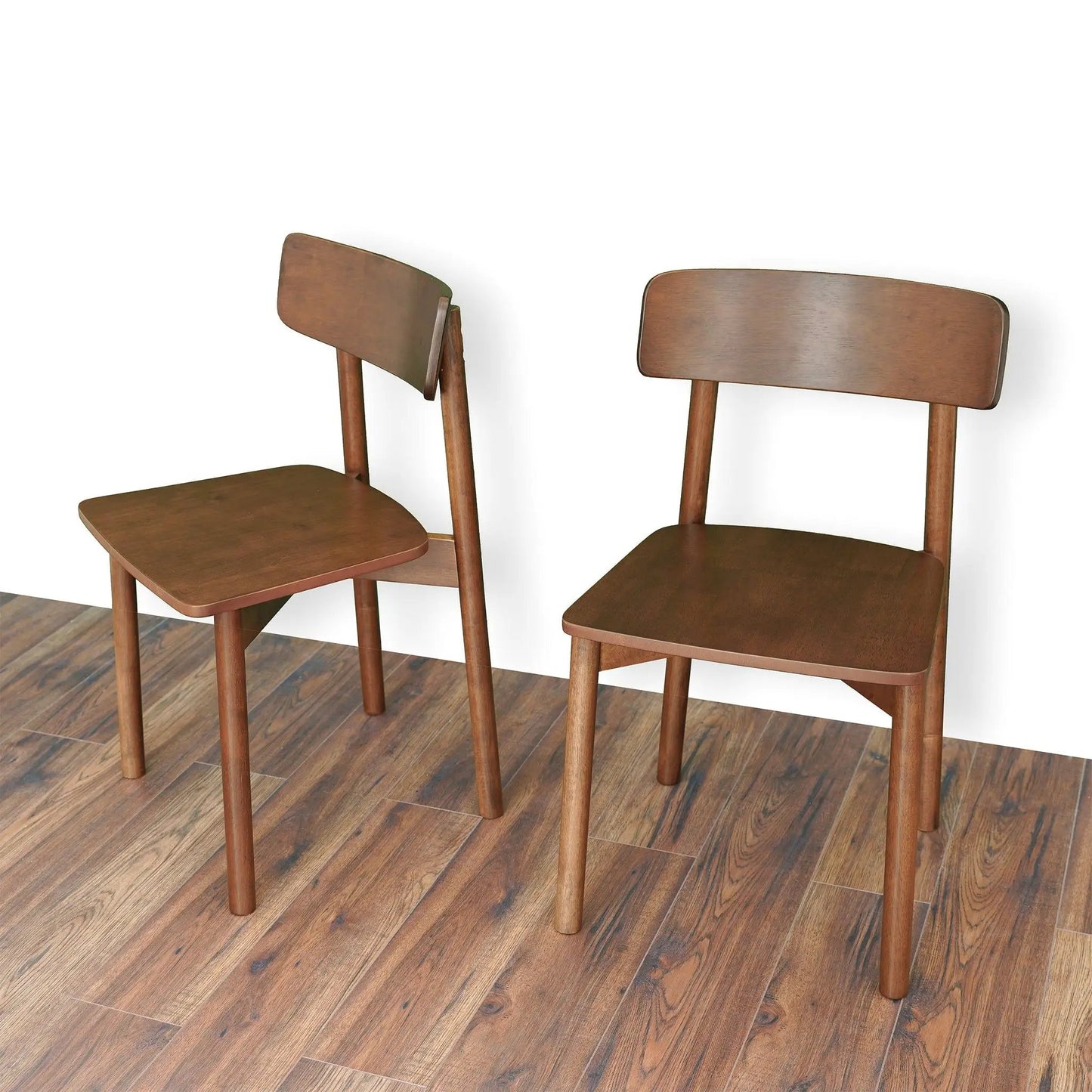 Elegant Walnut Dining Chair Set of 2 Mid Century