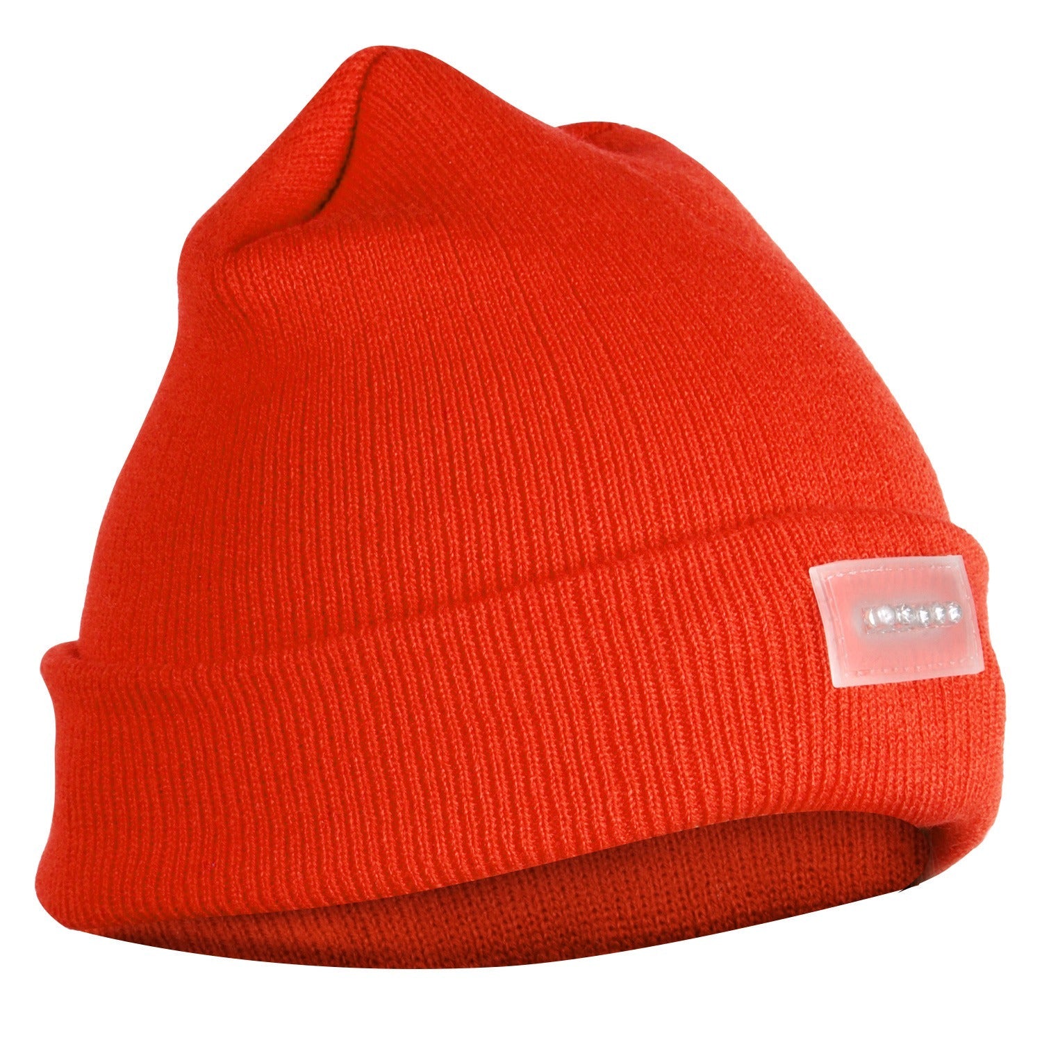 Unisex red knitted beanie with 5-LED headlamp by GemGear for camping and running on Tampa Home & Garden Store